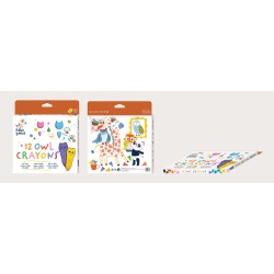 Crayones Búho-12 Colores