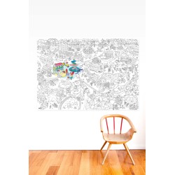 Poster XL Animal City Para Colorear 100x70cm - Omy