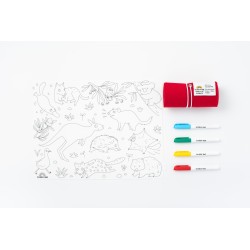Tapete colorear + 4 rotuladores "Animales Australia" - Scribble