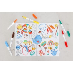 Tapete colorear + 6 rotuladores "Las Estaciones" - Scribble