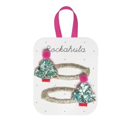 Clips de pelo - Christmas Tree Glitter