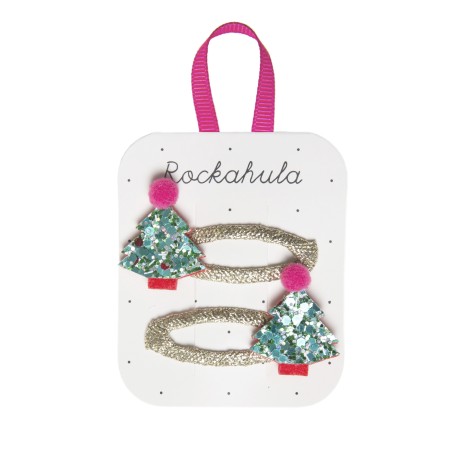 Clips de pelo - Christmas Tree Glitter