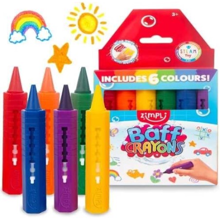 Crayons para baño 6 colores