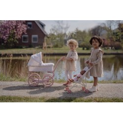 Carrito muñecas metal flores  - Little Dutch