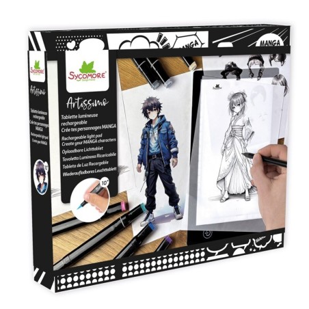 Pizarra de luz LED recargable - Crea tus personajes de manga