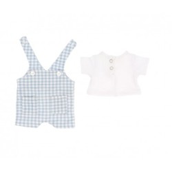 Muñeco Mateo con peto Vichy azul