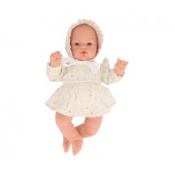 Muñeco Helena con Vestido y Gorrito - White Flowers
