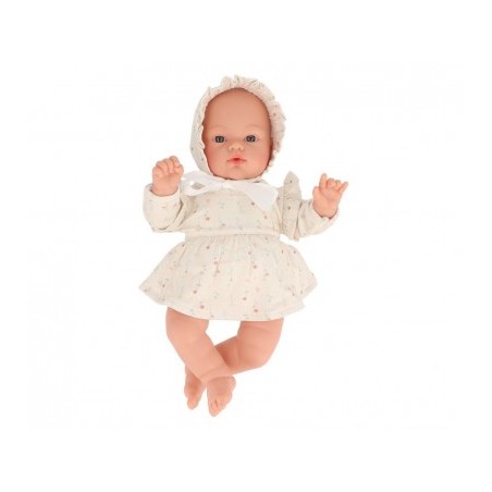 Muñeco Helena con Vestido y Gorrito - White Flowers