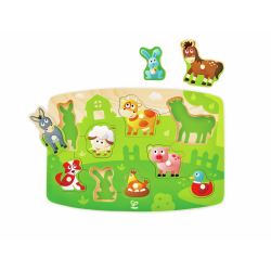 Puzzle de la granja con pinzas