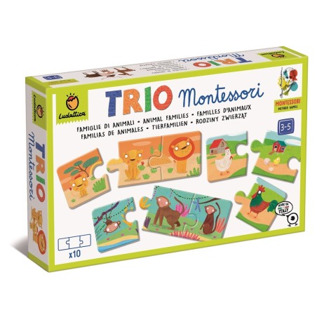 Puzzle Trio Logic Montessori - Familias de Animales