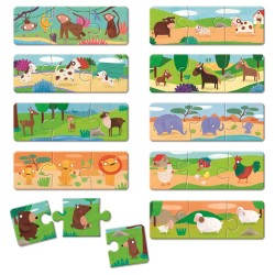 Puzzle Trio Logic Montessori - Familias de Animales