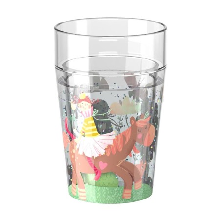 Vaso con Purpurina Princesa y Caballo