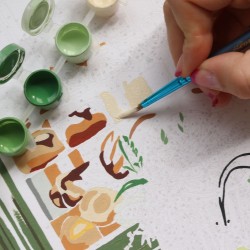 Kit de pintura por números - Panaderías parisinas de Ananya Bhanda