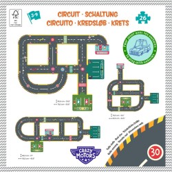 Puzzle Gigante Circuito de la ciudad Crazy Motors - 26 piezas