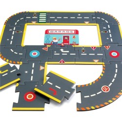 Puzzle Gigante Circuito de la ciudad Crazy Motors - 26 piezas