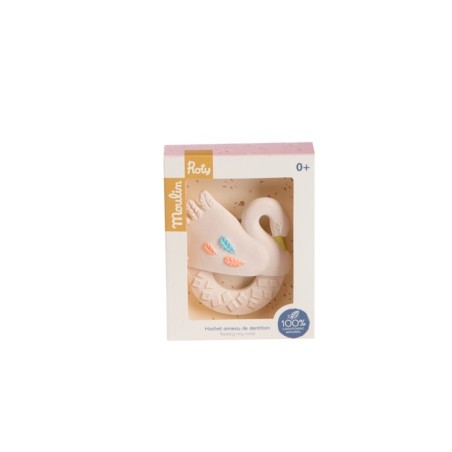 Sonajero mordedor cisne caucho - Moulin Routy