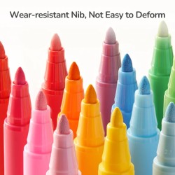 Marcadores acrílicos con punta redonda en estuche blando (60 colores)