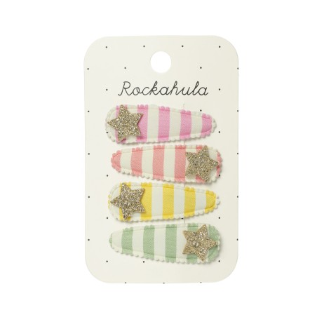Clips de pelo - Stripy Star Fabric