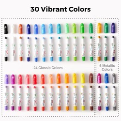 Crayones de témpera sólida - 30 colores
