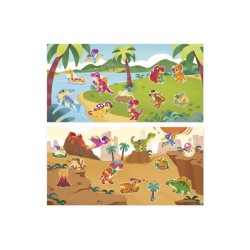 Pegatinas gruesas reposicionables - Dinosaurios