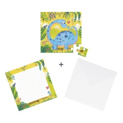 Tarjeta Puzzle Mamá dinosaurio y su bebé