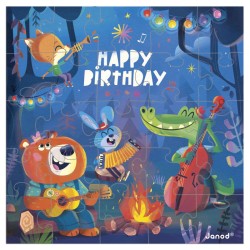 Tarjeta Puzzle  Cumpleaños bosque