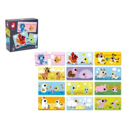 Puzzle duo Padres y bebés animales