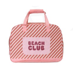 Bolso de Playa con Rejilla Stripes Bloom & Blush