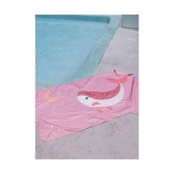 Toalla Playa Microfibra Whale Pink