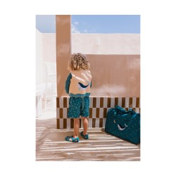 Bolso de Playa con Rejilla Whale Teal