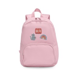 Mochila Solid Color Pink + 6 Parches Autoadhesivos Fantasy