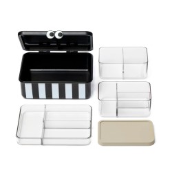 Caja de Almuerzo con 3 Bandejas Extraíbles Black