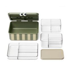 Caja de Almuerzo con 3 Bandejas Extraíbles Green