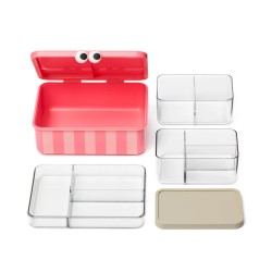 Caja de Almuerzo con 3 Bandejas Extraíbles Pink