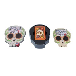 Esqueleto, calavera y diablito